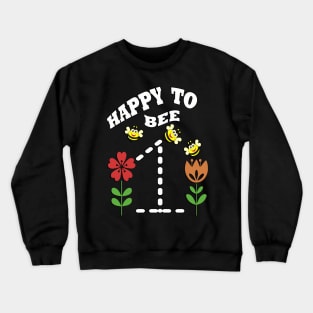 Birthday One Year Old Happy To Bee 1 Cute Bee Party Gift Crewneck Sweatshirt